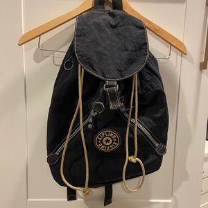 Vintage Kipling Medium Drawstring Nylon Backpack